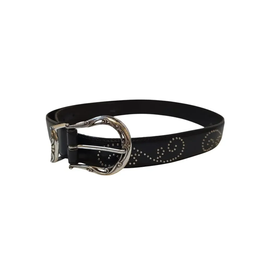 Brighton Belt Leather Studded Detail Women Size L / 34 Black B20403